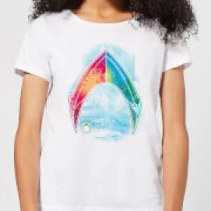 Aquaman Mera Beach Symbol Womens T-Shirt - White - XXL