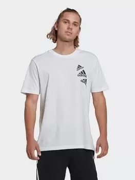 adidas Q4 Bl T, White/Black, Size XS, Men