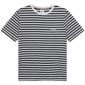 Boss Boss Stripe T-Shirt Juniors - White