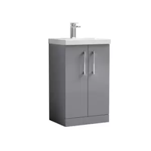 Nuie Arno 500mm Floor Standing 2 Door Vanity & Basin 3 Cloud Grey