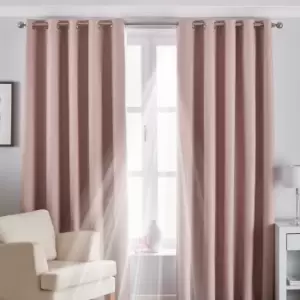 Twilight Thermal Blackout Eyelet Curtains Blush, Blush / 168 x 137cm