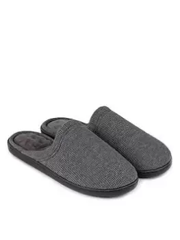 TOTES Waffle Mule With 360 Comfort & Pillowstep Slipper - Dark Grey, Size 11, Men