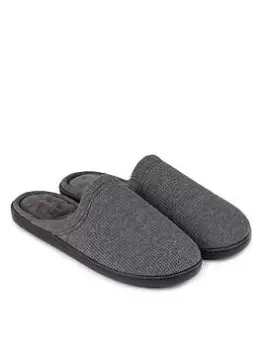 TOTES Waffle Mule With 360 Comfort & Pillowstep Slipper - Dark Grey, Size 9, Men