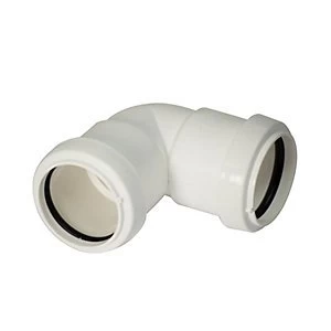 FloPlast WP10W Push-Fit Waste 90 Deg Bend - White 32mm