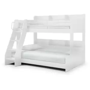 Triple Sleeper Wood Bunk Bed With Shelves White - Minerva