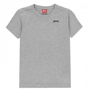 Slazenger Plain T Shirt Junior Boys - Grey Marl