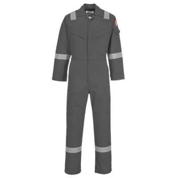 Biz Flame Mens Aberdeen Flame Resistant Antistatic Coverall FR50GRT5XL Colour: Grey