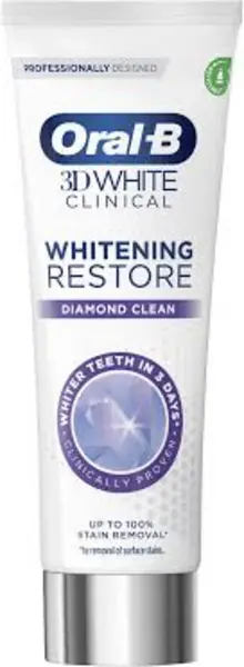 OralB 3D White Clinical Whitening Restore Diamond Clean Toothpaste 70ml