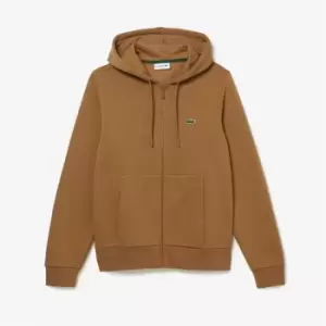 Lacoste Logo Zip Hoodie - Brown