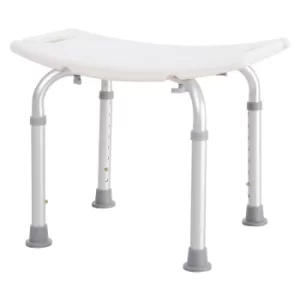 HOMCOM Rectangular Adjustable Height Mobility Medical Grade Stabilized Shower Seat Bath Stool