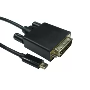 Cables Direct USB C to DVI 4K @ 30HZ 2m USB Type-C Black