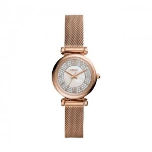 Fossil White And Rose Gold 'Carlie Mini' Dress Watch - ES4836