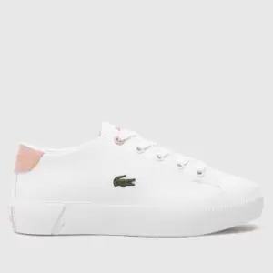 Lacoste White & Pink Gripshot Girls Junior Trainers