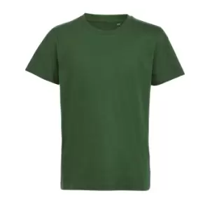 SOLS Childrens/Kids Milo Organic Short Sleeve T-Shirt (7-8 Years) (Bottle Green)