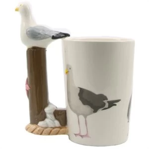 Seagull Shaped Handle Ceramic Mug