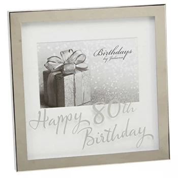 6" x 4" - Birthdays by Juliana Silverplated Box Frame - 80th