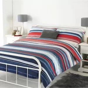 Riva Home Lymington Duvet Set (Super King) (Blue/Red) - Blue/Red