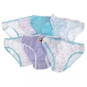 Childrens Girls Cotton Briefs (7 Pairs) (2-3 Years) (White/Blue/Pink)