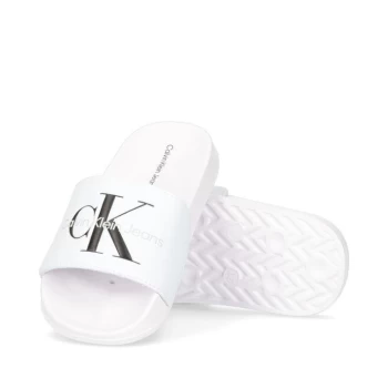 Calvin Klein Jeans Junior Monogram Slides - White