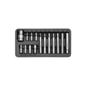 professional hex screwdriver bit set 15 pcs. in solid metal case (YT 0413) - Yato