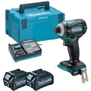 TD001GD201 40V xgt Brushless Impact Driver with 2x 2.5Ah Batteries, Charger & Case - n/a - Makita