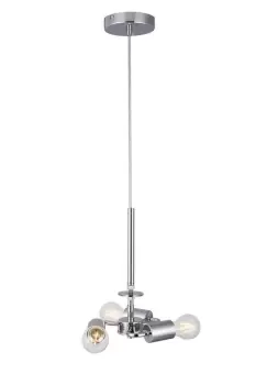 Baymont Polished Chrome 3m 3 Light E27 Universal Ceiling Pendant, Suitable For A Vast Selection Of Shades