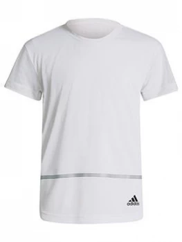 adidas Junior Girls Heat Ready T-Shirt - White/Black, Size 14-15 Years, Women