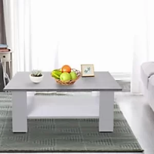 Homcom 2 Tier Square Vintage Coffee Table White