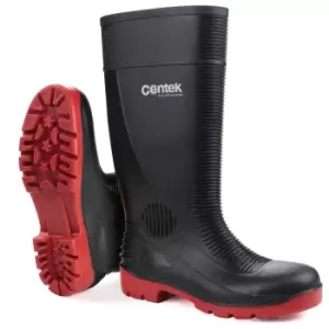 Centek Unisex FS338 Compactor Waterproof Safety Wellington Boots (12 UK) (Black/Red)