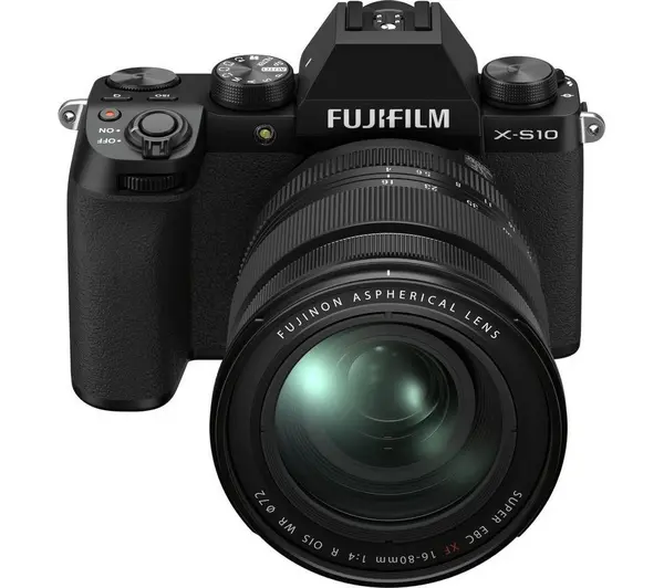 Fujifilm X-S10 Mirrorless Camera with FUJINON XF 16-80 mm f/4 R OIS WR Lens - Black