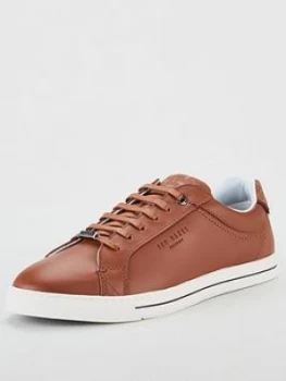 Ted Baker Thawap Leather Trainers - Tan, Size 10, Men