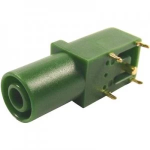 Safety jack socket Socket right angle Pin diameter 4mm Green