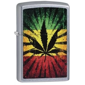 Zippo Rasta Leaf Street Chrome Windproof Lighter