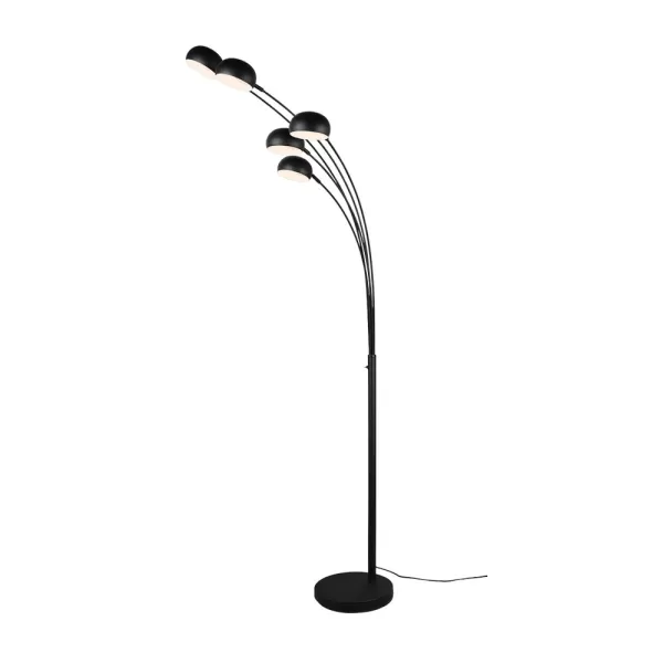 Dito Modern 5 Light Multi Arm Floor Lamp Black Matt