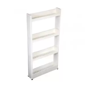 4 Tier Slide Out Kitchen Bathroom Storage Tower Shelf