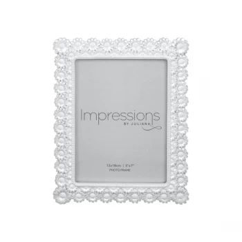 5" x 7" - IMPRESSIONS Pearlised Resin Daisy Photo Frame