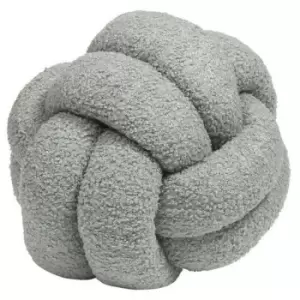 Furn Boucle Fleece Knotted Cushion (One Size) (Silver) - Silver