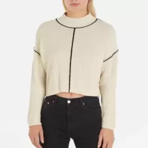 Calvin Klein Jeans Contrast Seams Cotton Sweatshirt - S