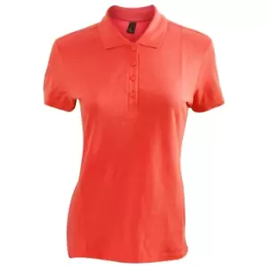 SOLS Womens/Ladies Passion Pique Short Sleeve Polo Shirt (L) (Red)