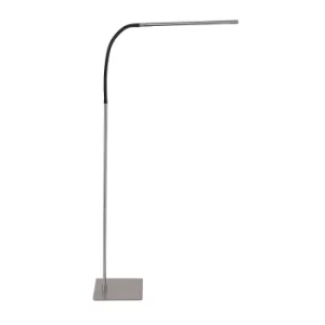 Serpent LED Integrated Floor Lamp Brushed Steel