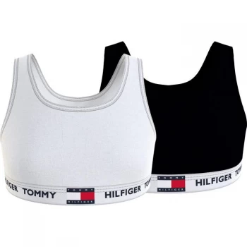 Tommy Hilfiger 2pk 85 Flag Bra Junior - White/Black 0WS