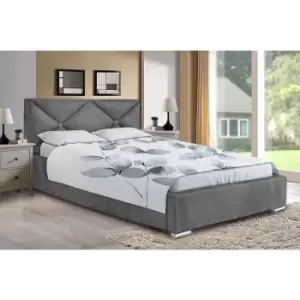 Envisage Trade - Mevena Upholstered Beds - Plush Velvet, King Size Frame, Grey - Grey