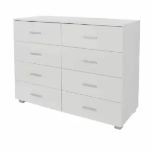 Lido 4 + 4 Drawer Wide Chest of Drawer White