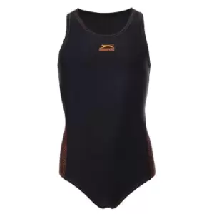 Slazenger Splice Racer Back Swimsuit Junior Girls - Black