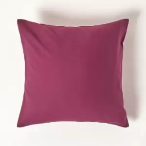 Plum Continental Egyptian Cotton Pillowcase 200 Thread Count, 40 x 40cm - Plum - Plum - Homescapes