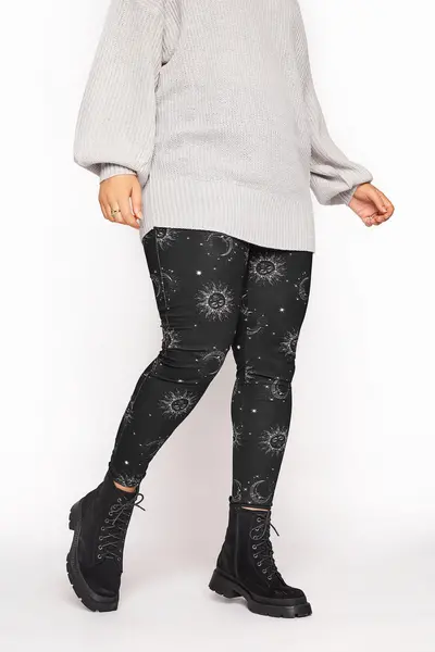 Yours Printed Leggings Black