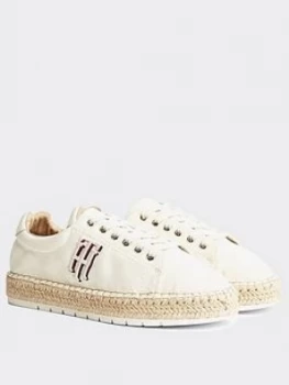 Tommy Hilfiger Nautical Lace Up Espadrilles - Ivory