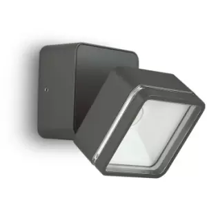 Ideal Lux Omega Square Single Spotlight Anthracite IP54 4000K