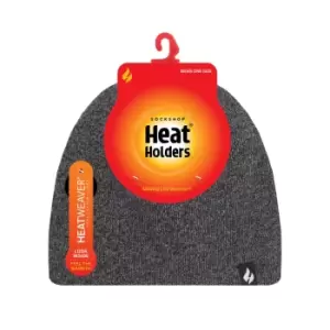 Heat Holders Heat Holder Mens 1 Pk Flat Knit Hat - Charcoal