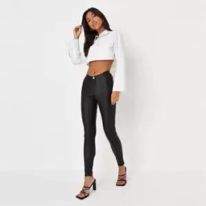 Missguided Vice V Waistband Skinny Jean - Black